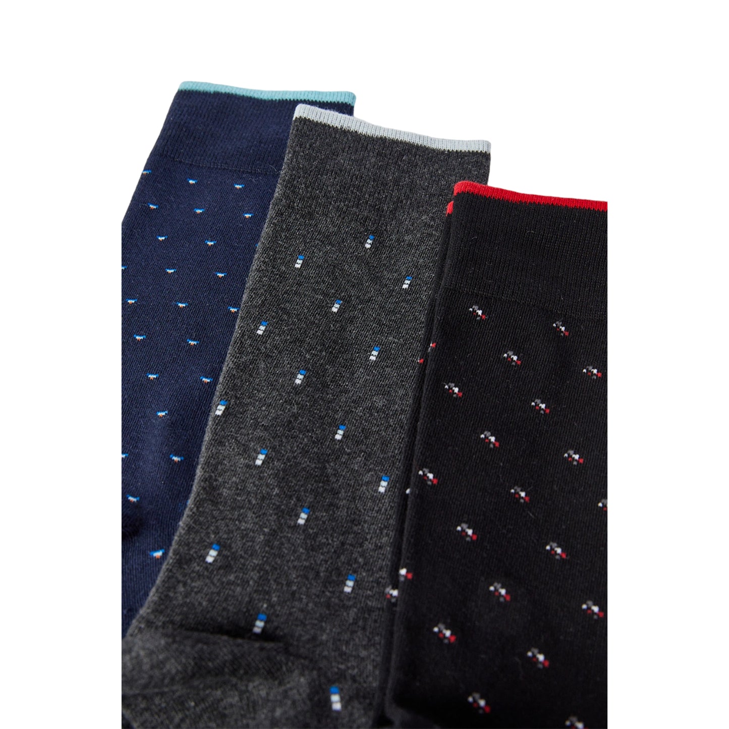 Navy - Side - Burton Mens Smart Geometric Socks (Pack of 3)