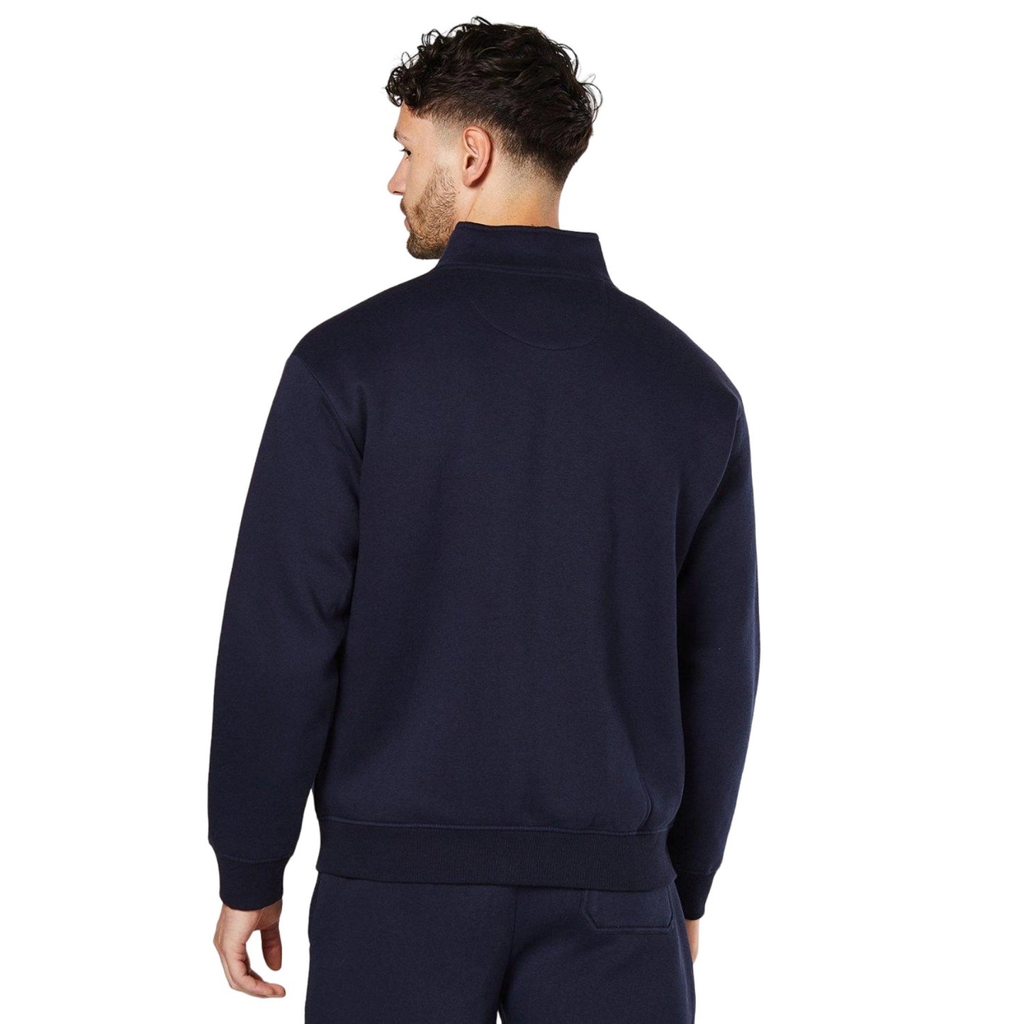 Navy - Back - Burton Mens Jersey Full Zip Bomber Jacket