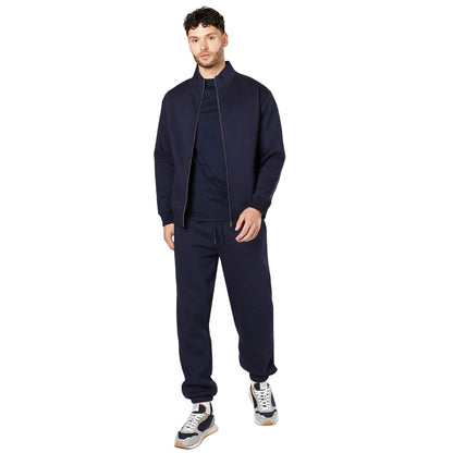 Navy - Side - Burton Mens Jersey Full Zip Bomber Jacket