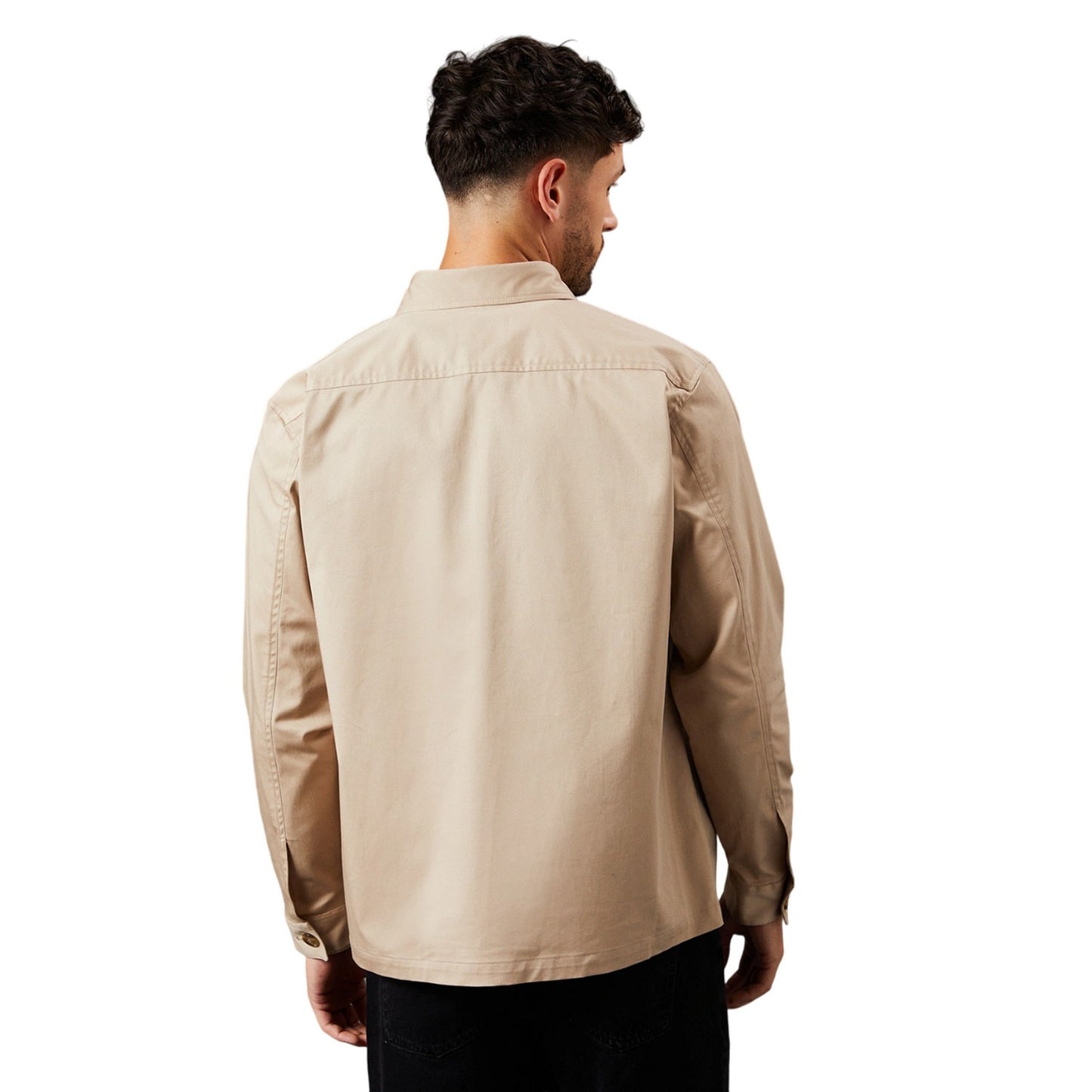 Stone - Back - Burton Mens Plain Cotton Jacket