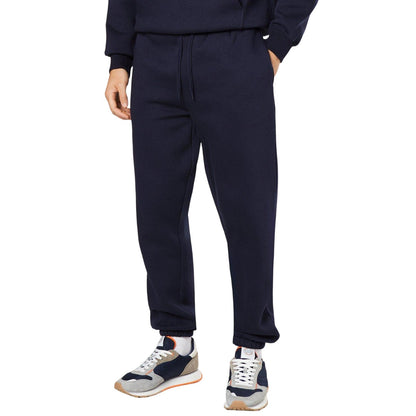 Navy - Front - Burton Mens Jersey Relaxed Fit Jogging Bottoms