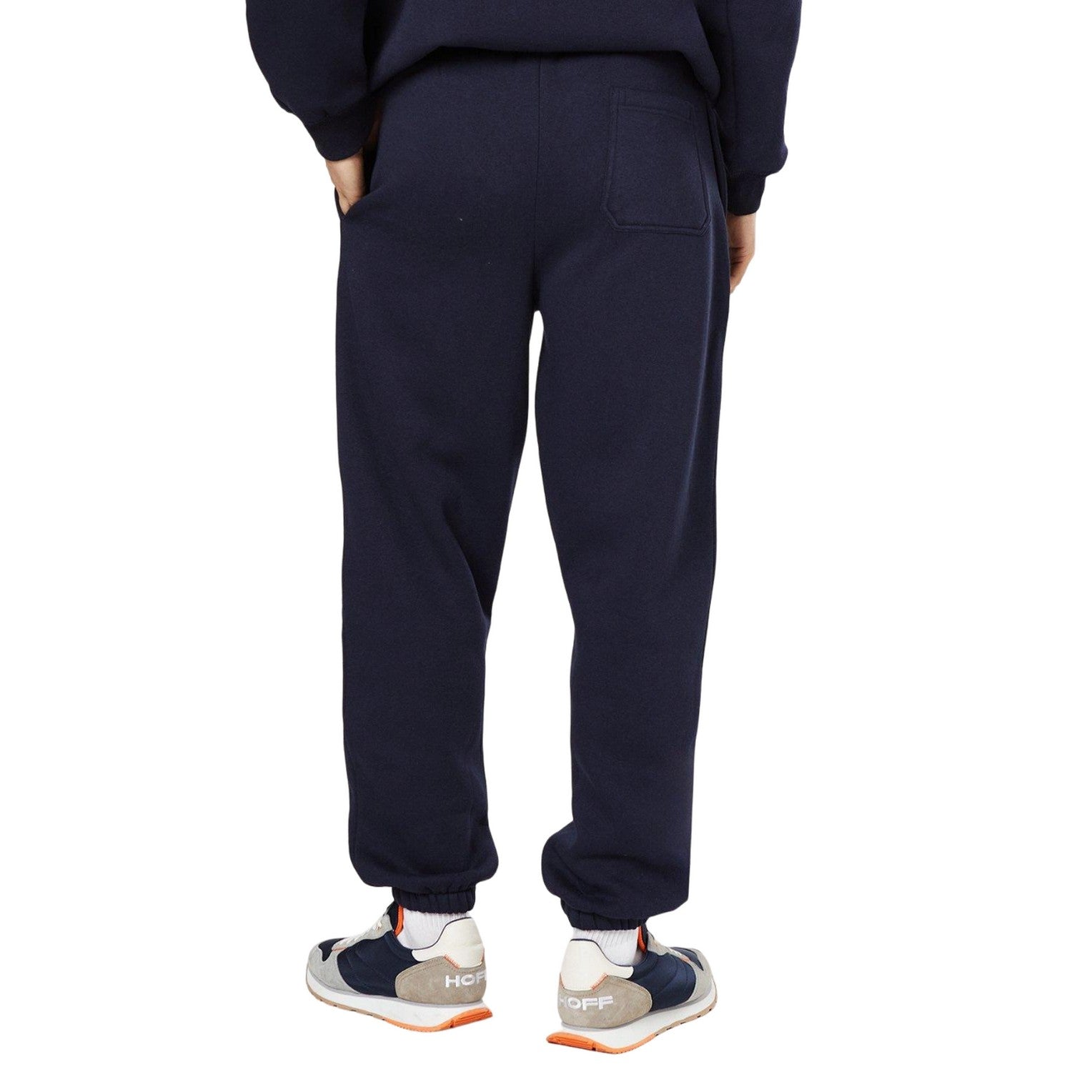 Navy - Back - Burton Mens Jersey Relaxed Fit Jogging Bottoms