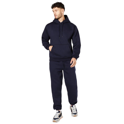 Navy - Side - Burton Mens Jersey Relaxed Fit Jogging Bottoms