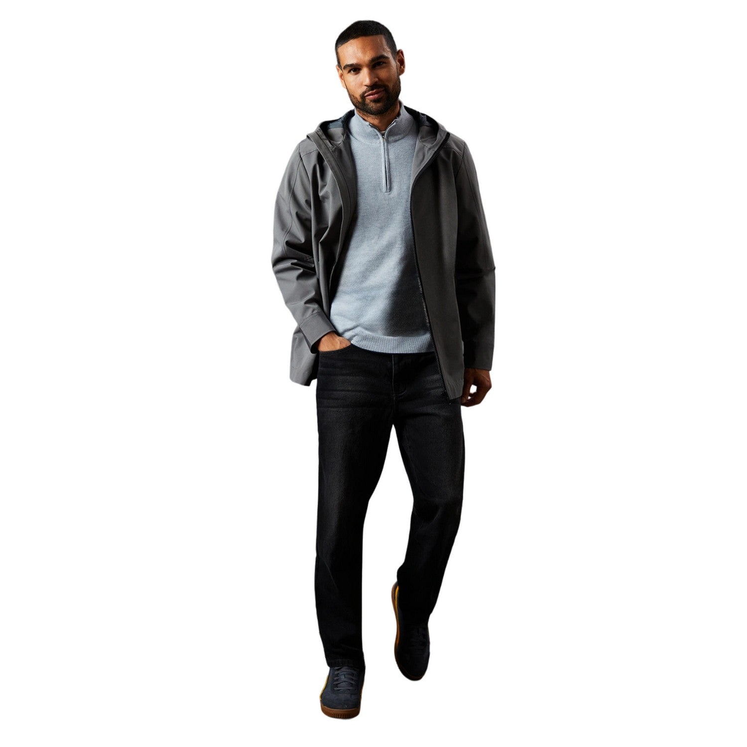 Grey - Side - Burton Mens Water Resistant Hooded Jacket