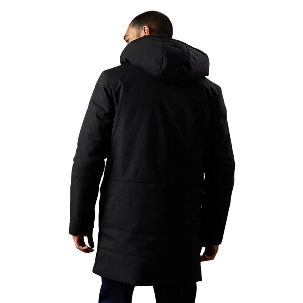 Black - Back - Burton Mens Quilted Long Coat