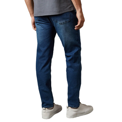 Bright Blue - Back - Burton Mens Washed Tapered Jeans