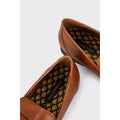 Tan - Back - Burton Mens Leather Buckle Detail Loafers