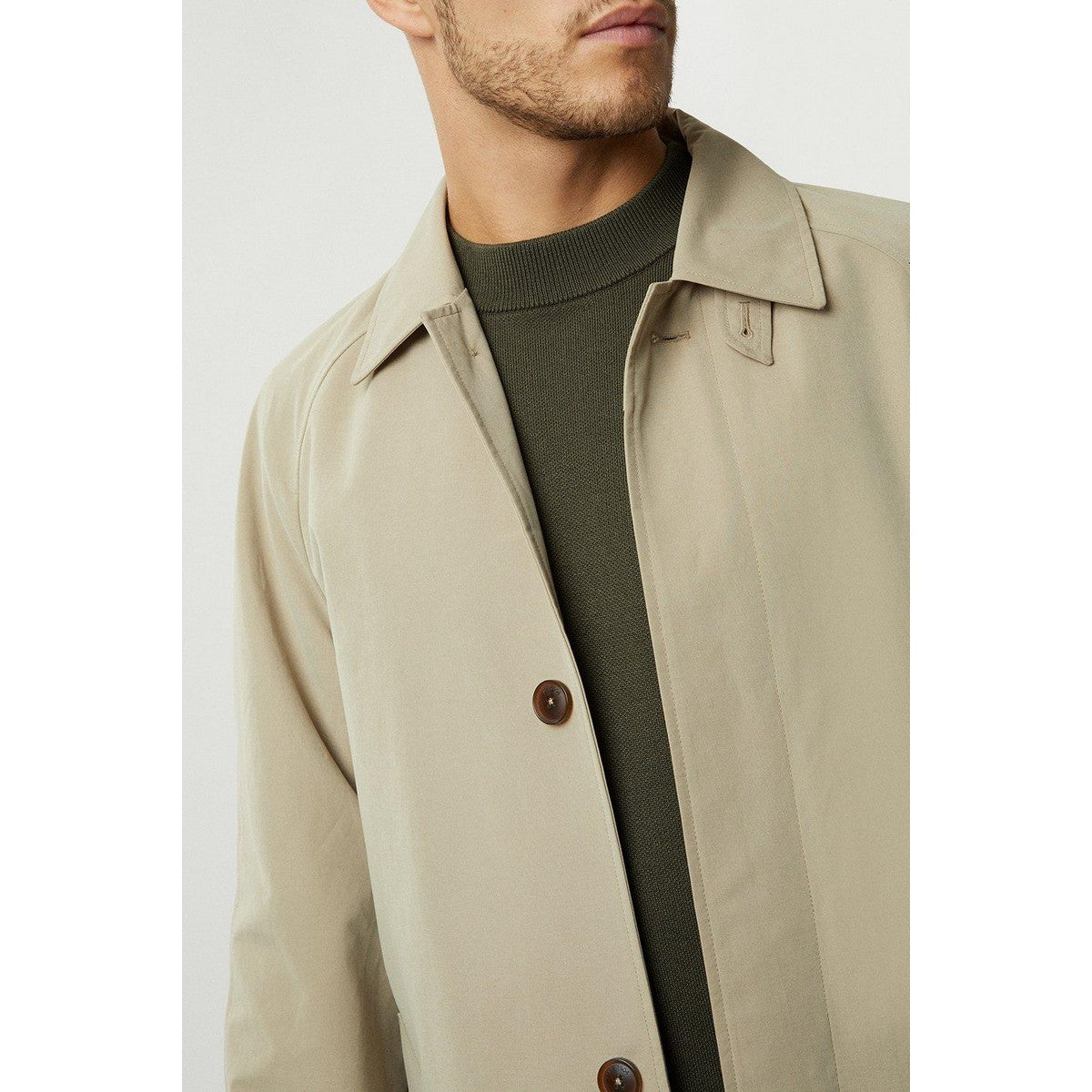 Tan - Side - Burton Mens Raglan Raincoat