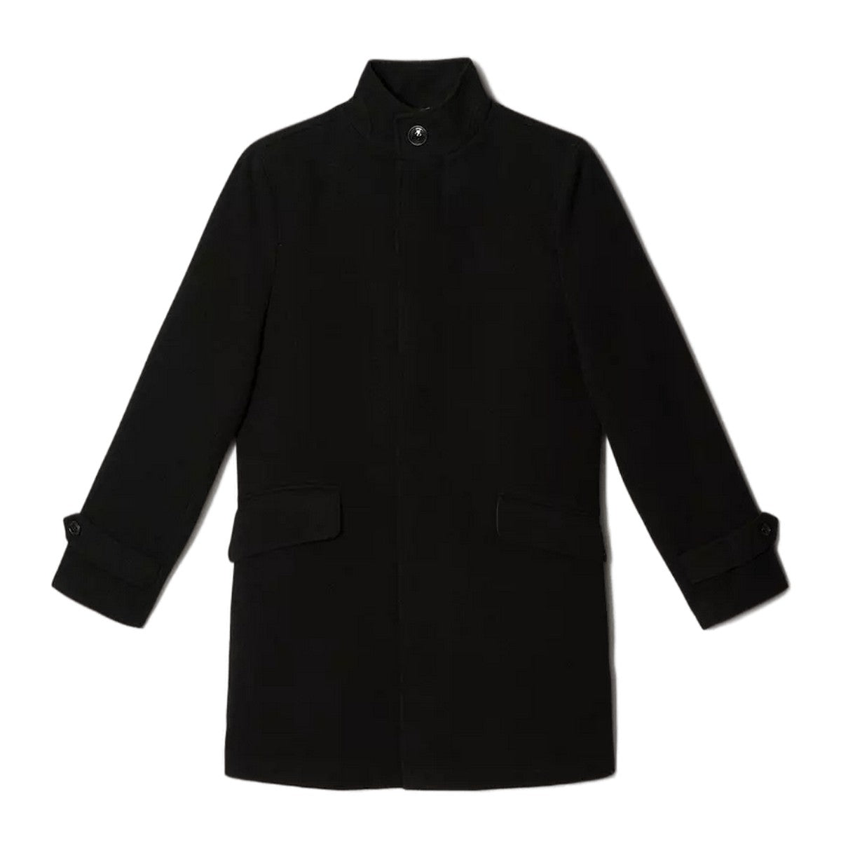 Black - Front - Burton Mens Faux Wool Funnel Neck Coat