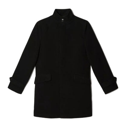 Black - Front - Burton Mens Faux Wool Funnel Neck Coat