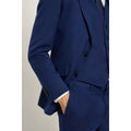 Blue - Side - Burton Mens Slub Slim Suit Jacket