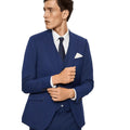 Blue - Front - Burton Mens Slub Slim Suit Jacket
