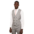 Grey - Front - Burton Mens Highlight Checked Slim Waistcoat