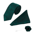 Forest Green - Front - Burton Mens Paisley Wedding Tie Set