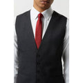 Charcoal - Side - Burton Mens Plain Wool Slim Waistcoat