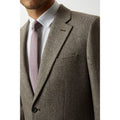 Neutral - Close up - Burton Mens Basketweave Slim Suit Jacket