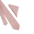 Dusty Pink - Back - Burton Mens Slim Tie & Pocket Square Set