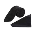Black - Front - Burton Mens Slim Tie & Pocket Square Set