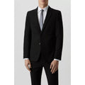 Black - Close up - Burton Mens Essential Single-Breasted Skinny Suit Jacket