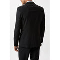 Charcoal - Back - Burton Mens Essential Single-Breasted Skinny Suit Jacket