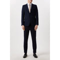 Navy - Close up - Burton Mens Essential Single-Breasted Skinny Suit Jacket