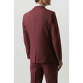 Burgundy - Back - Burton Mens Tweed Slim Suit Jacket