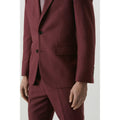 Burgundy - Pack Shot - Burton Mens Tweed Slim Suit Jacket