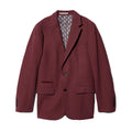 Burgundy - Front - Burton Mens Tweed Slim Suit Jacket