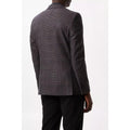 Brown - Back - Burton Mens Multi Check Slim Blazer