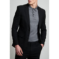 Black - Side - Burton Mens Essential Single-Breasted Slim Suit Jacket