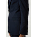 Navy - Side - Burton Mens Essential Single-Breasted Slim Suit Jacket