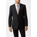 Charcoal - Close up - Burton Mens Essential Single-Breasted Slim Suit Jacket
