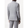 Mid Grey - Back - Burton Mens Marl Slim Suit Jacket