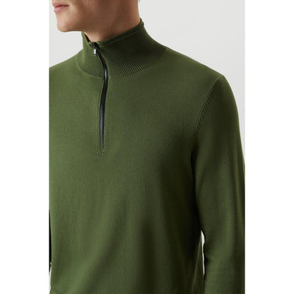 Green - Side - Burton Mens Premium Knitted Funnel Neck Jumper