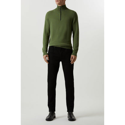 Green - Pack Shot - Burton Mens Premium Knitted Funnel Neck Jumper