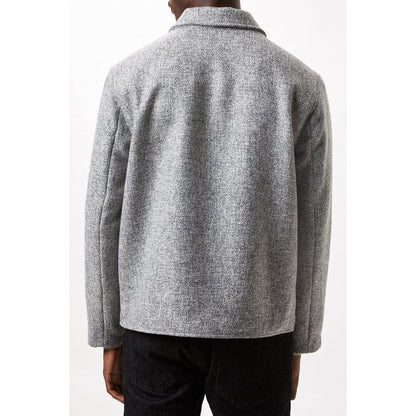 Grey - Back - Burton Mens Textured Collared Jacket