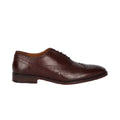 Burgundy - Front - Burton Mens Oxford Leather Brogues