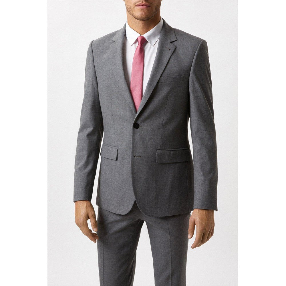 Light Grey - Pack Shot - Burton Mens Essential Slim Suit Jacket