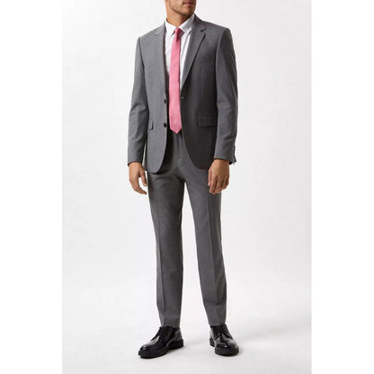 Light Grey - Close up - Burton Mens Essential Slim Suit Jacket