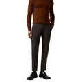 Brown - Back - Burton Mens Checked Slim Suit Trousers