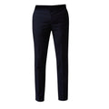 Navy - Front - Burton Mens Checked Slim Suit Trousers
