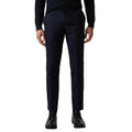 Navy - Back - Burton Mens Checked Slim Suit Trousers