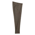 Brown - Front - Burton Mens Checked Slim Suit Trousers