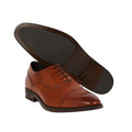 Tan - Back - Burton Mens Leather Toe Cap Oxford Shoes