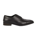 Black - Front - Burton Mens Leather Toe Cap Oxford Shoes