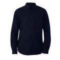 Navy - Front - Burton Mens Chest Pocket Long-Sleeved Formal Shirt