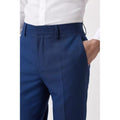 Blue - Side - Burton Mens Birdseye Slim Suit Trousers