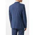 Blue - Back - Burton Mens Textured Slim Suit Jacket