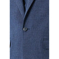 Blue - Side - Burton Mens Textured Slim Suit Jacket
