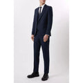 Navy - Pack Shot - Burton Mens Small Scale Check Slim Suit Trousers